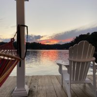 sunset view by a river