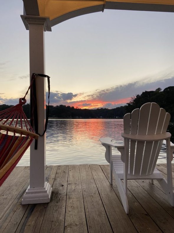 sunset view by a river