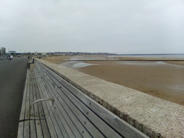 beach on a cloudy day.