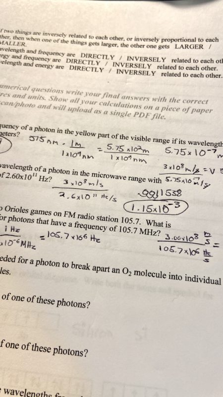 Chemistry homework