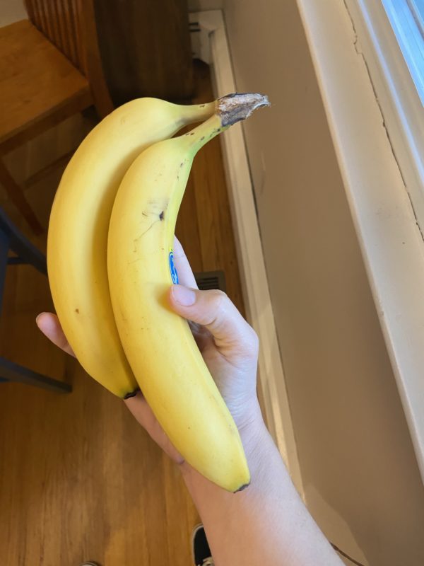 Two yellow bananas.