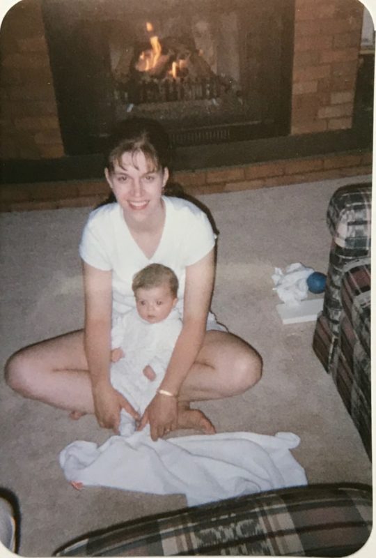 Kristen holding baby Lisey.
