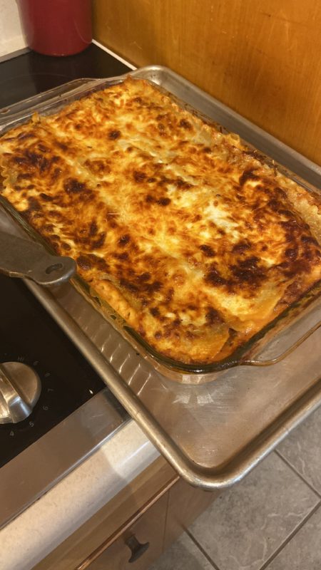 pan of lasagna.