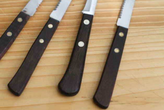 oiled knife handles.