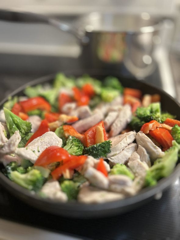 chicken stir-fry.