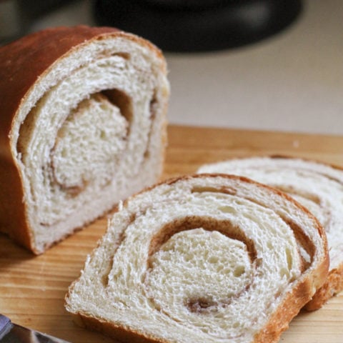 sliced cinnamon bread.