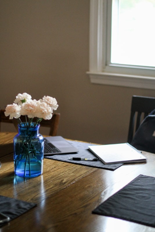 flowers on a table.