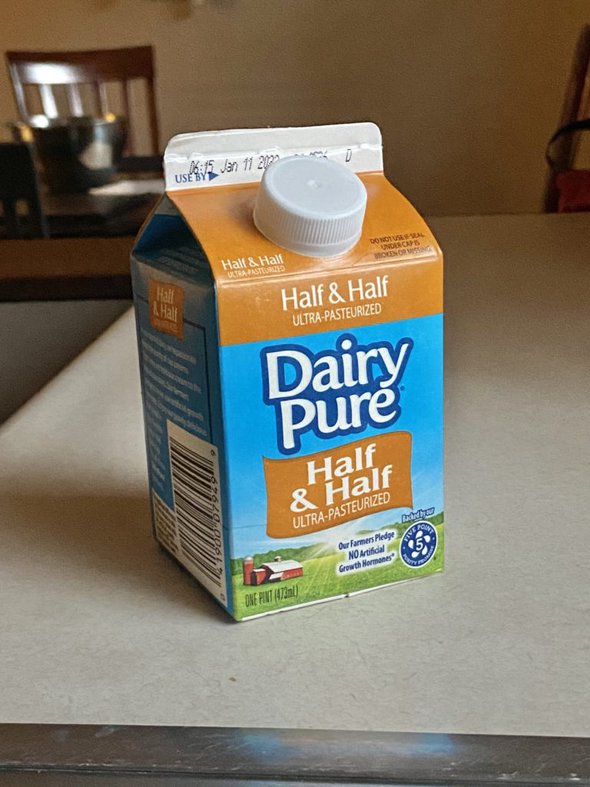 half and half container.