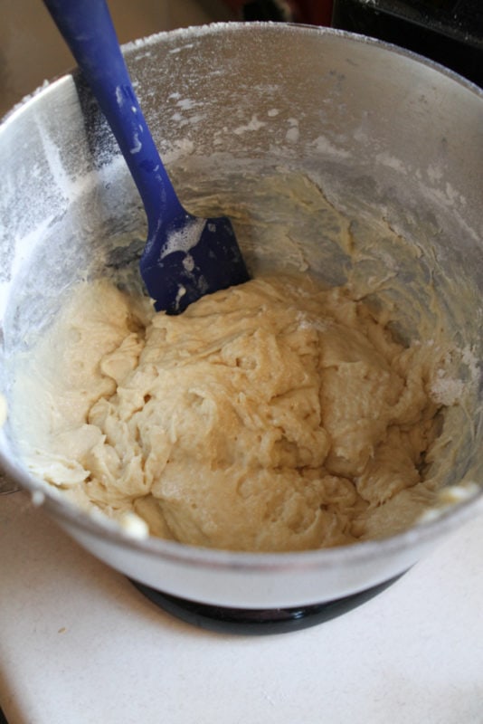 soft yeast dough in a bowl.