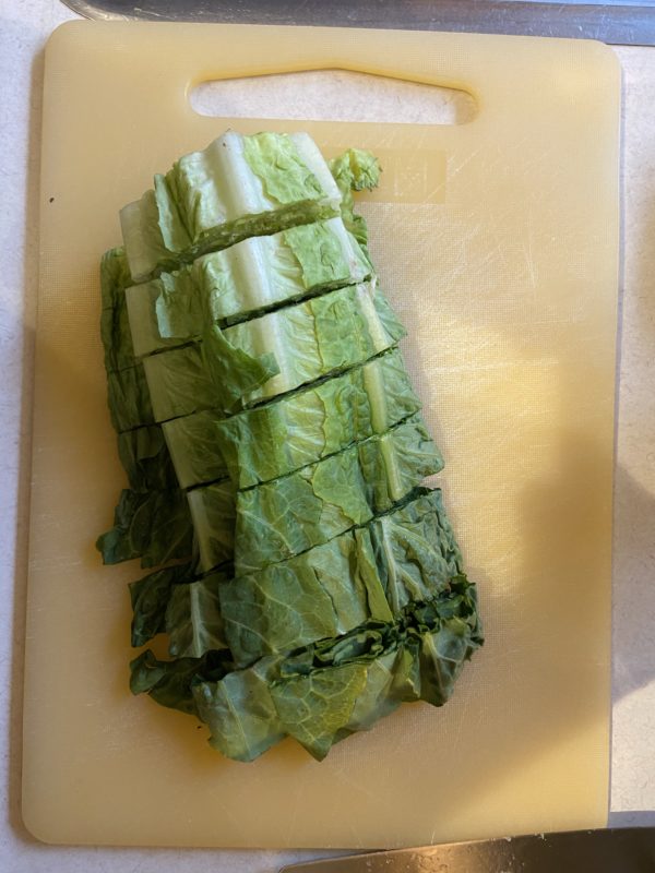 sliced lettuce.