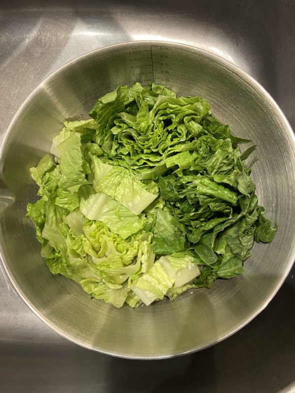 bowl of lettuce.