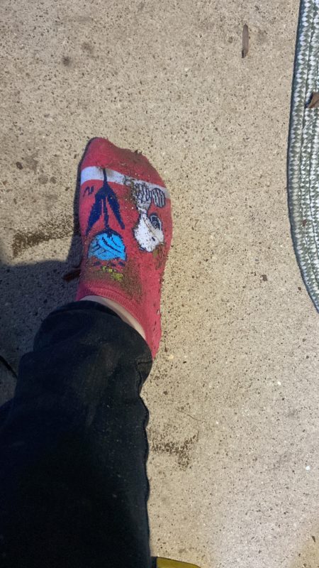 dirty Snoopy socks.