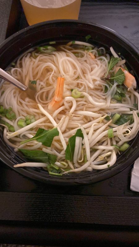 bowl of shrimp pho.