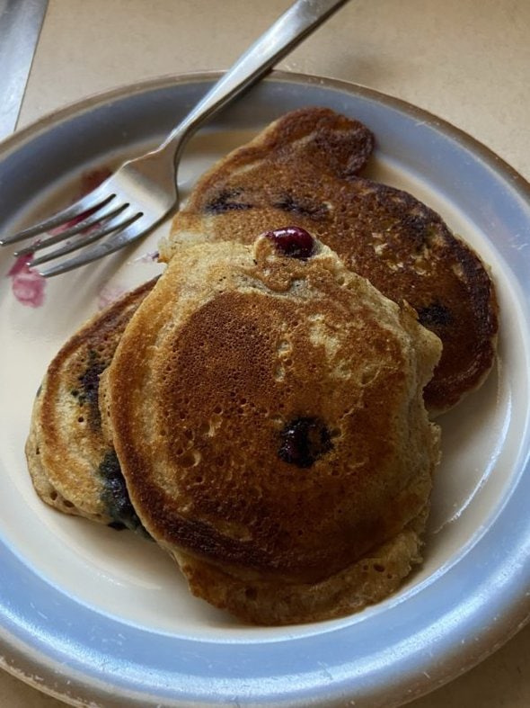 blueberry pancakes.