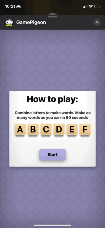 Anagrams screenshot.