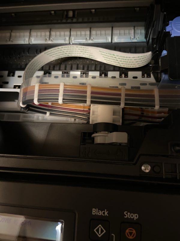 full ink lines in a printer.
