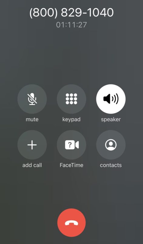 screenshot of phone call.