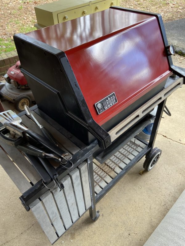 red Weber grill.