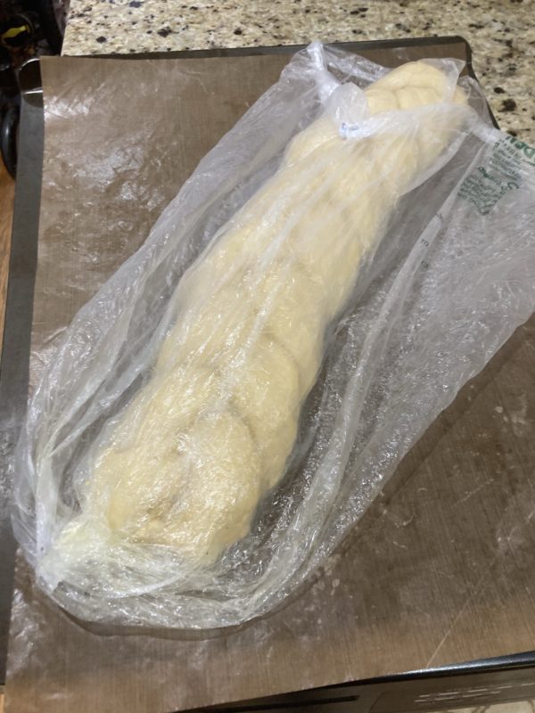 covered bread dough.