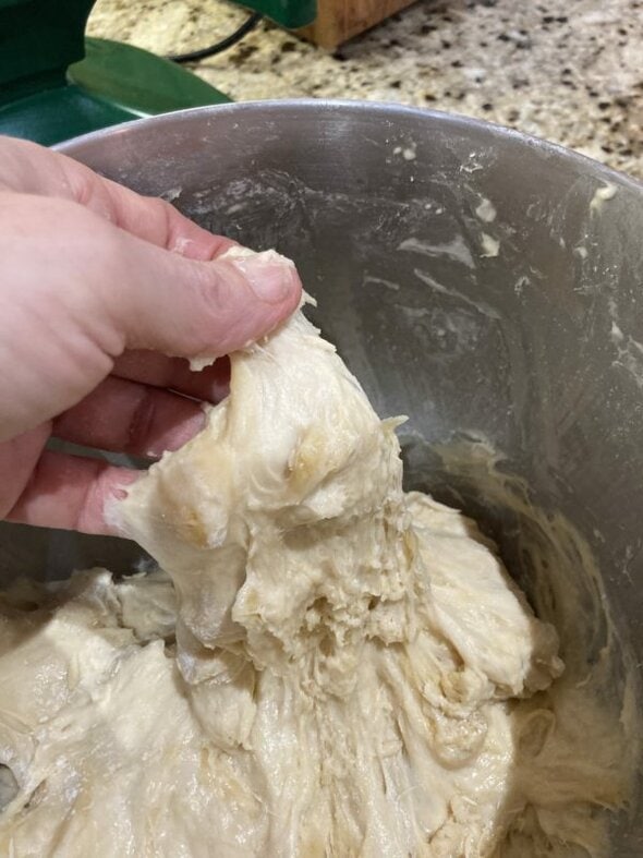 stretchy yeast dough.