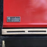 red weber grill lid.