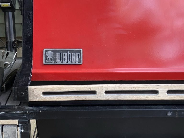 red weber grill lid.