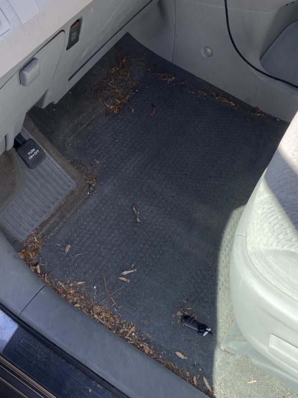 dirty car floor.
