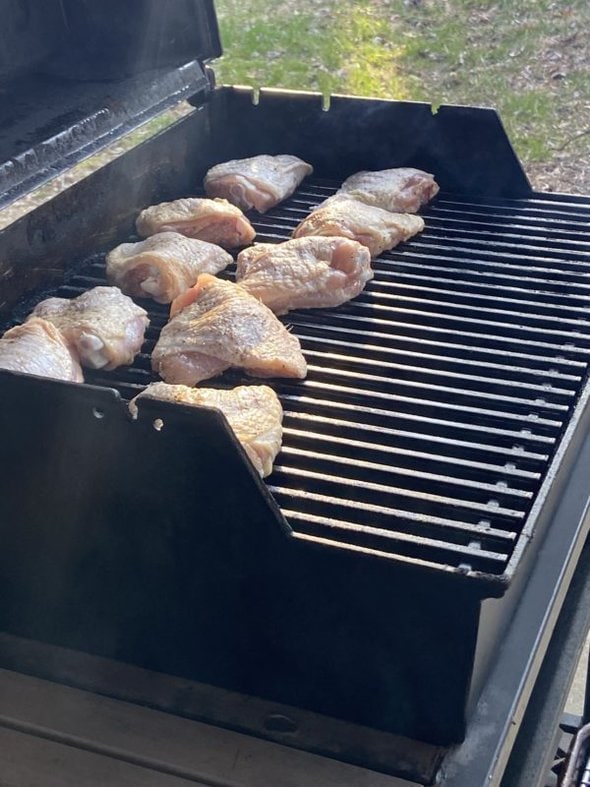 chicken on grill.