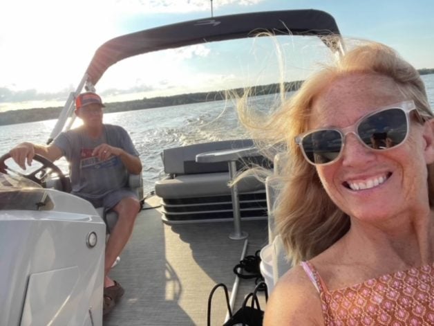 Maureen on pontoon.