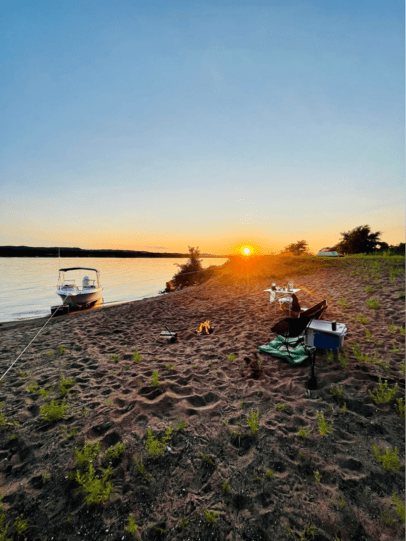 riverside campsite.