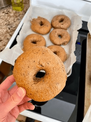 homemade bagels.