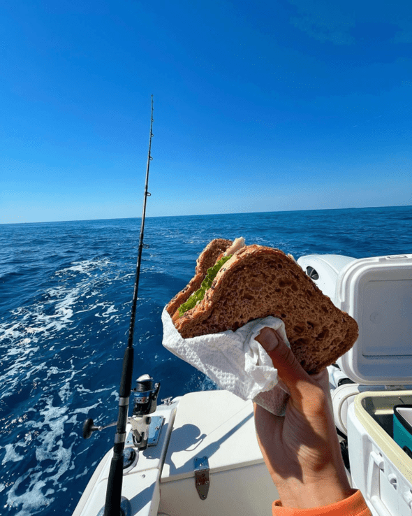 sandwich by the ocean.