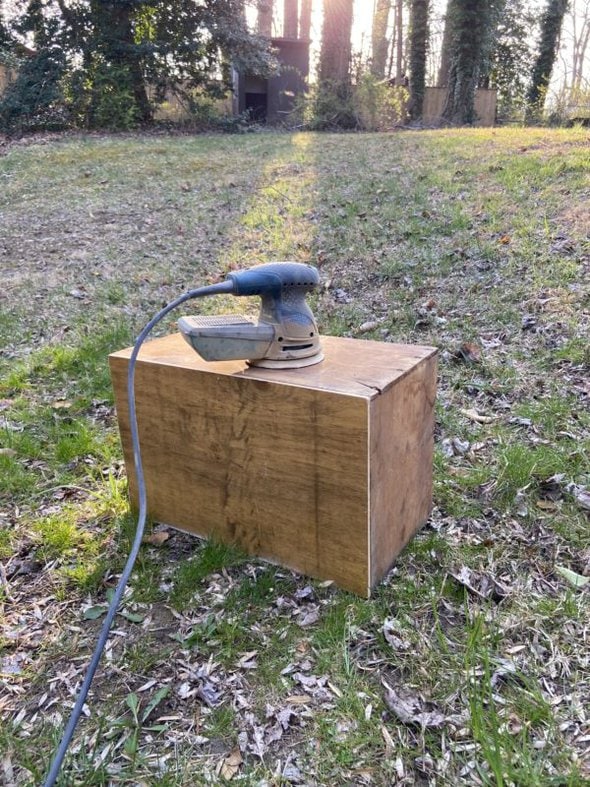 sanded crate.