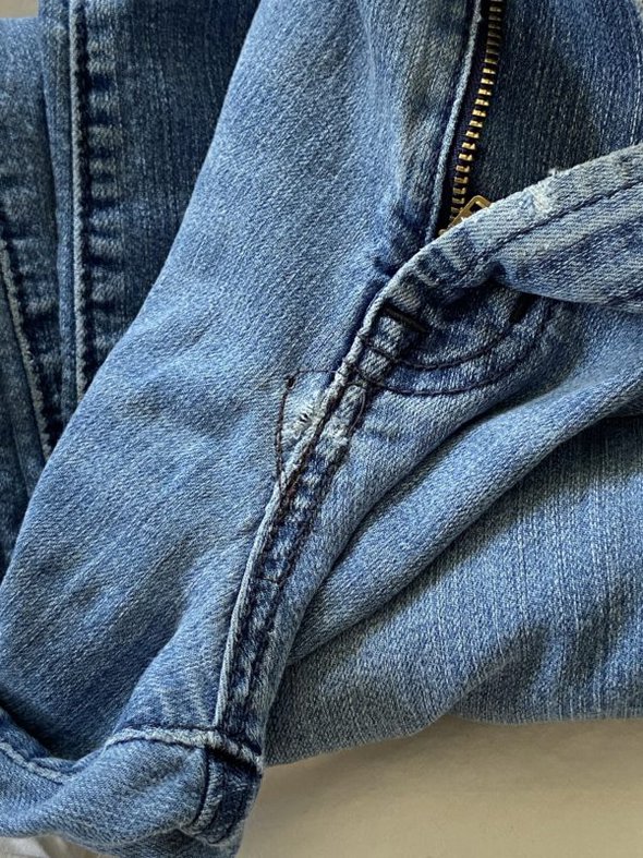 mended jeans.