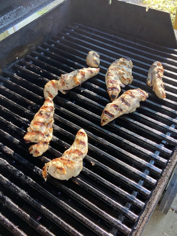 chicken on grill.