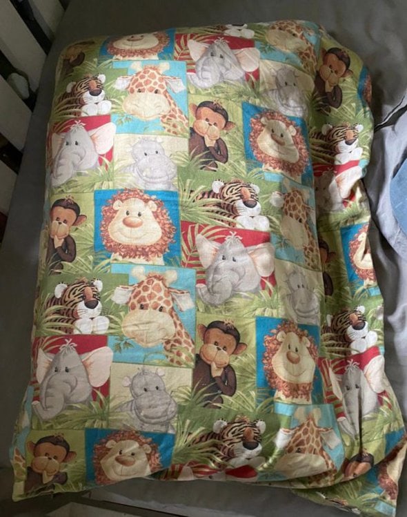 zoo print pillowcase.