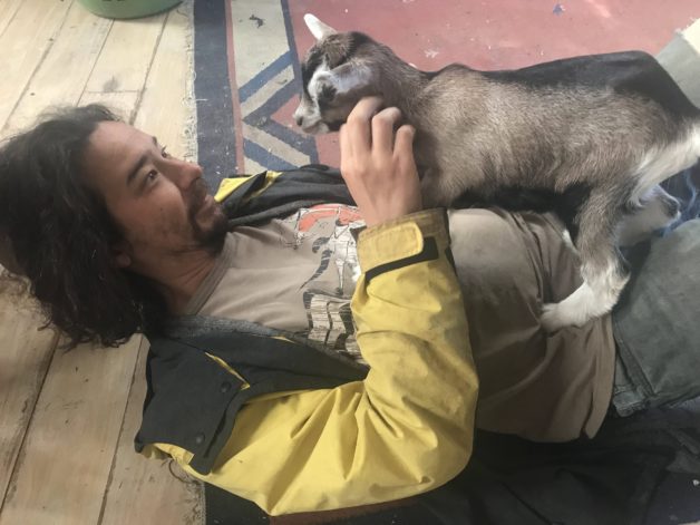 eugene with a goat.