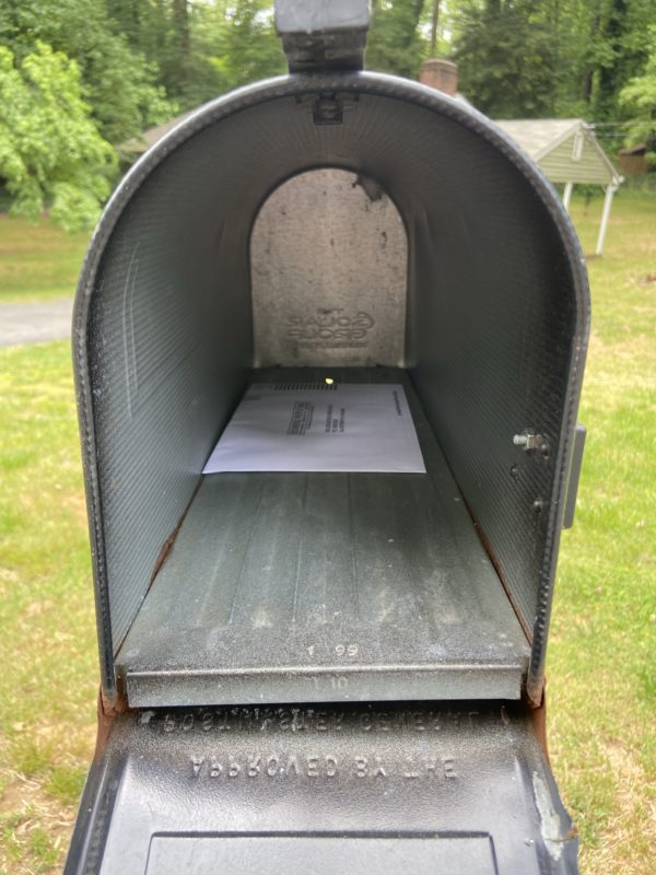 envelope in mailbox.