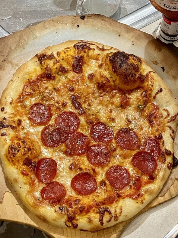 homemade pizza.