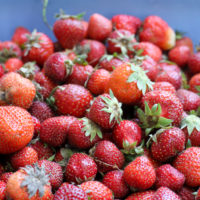 fresh strawberries.
