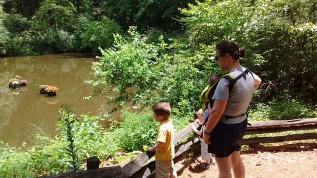 family hiking.