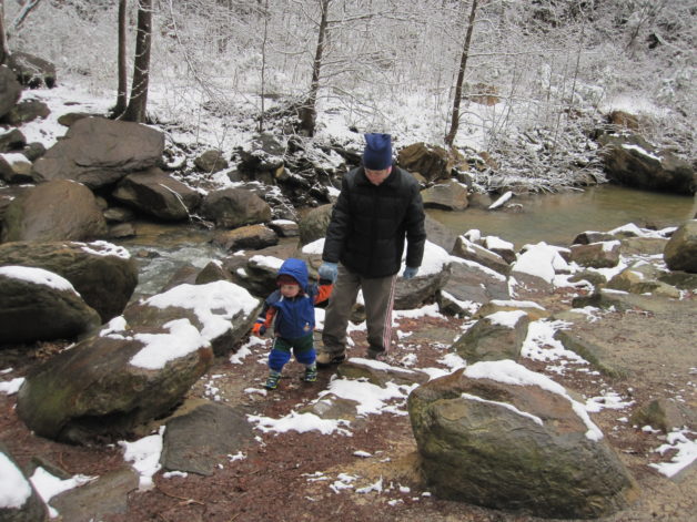 winter hiking.