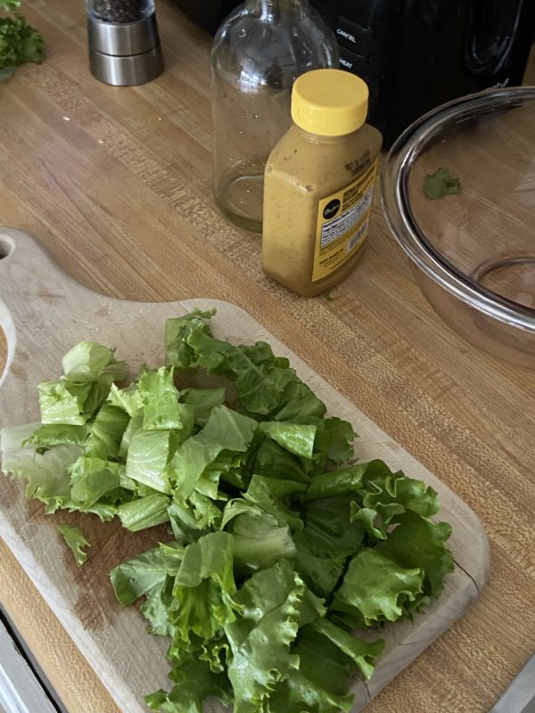 chopped lettuce.