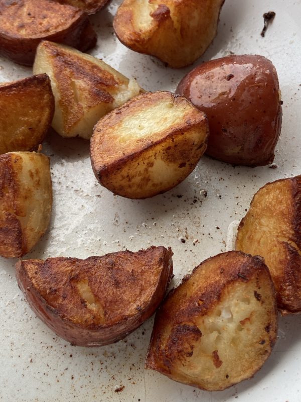 browned potatoes.
