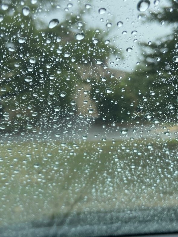 rainy windshield.