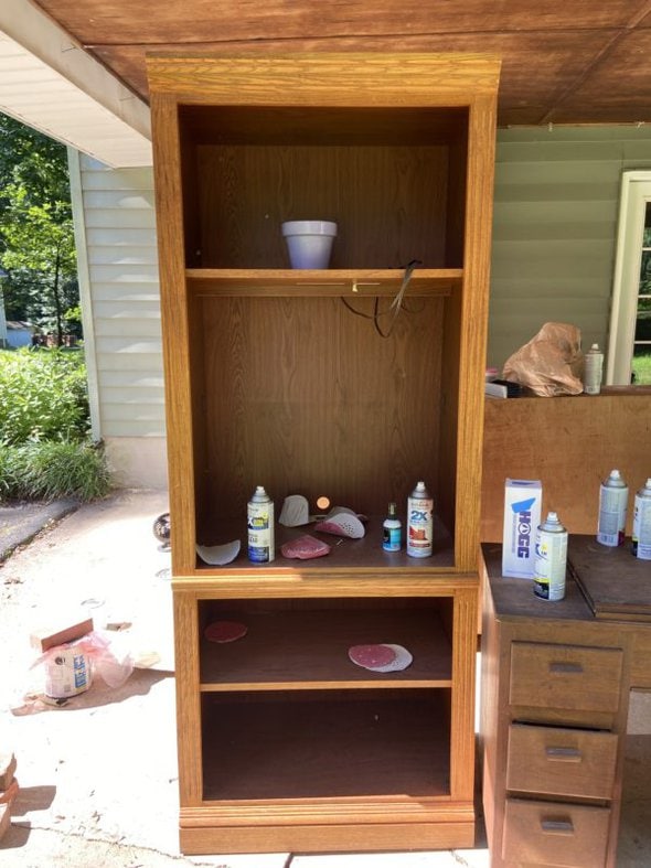 wood bookshelf.