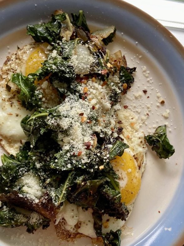 kale and eggs.