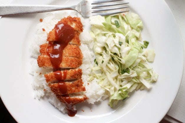 chicken katsu on a plate.