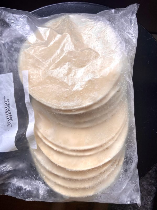 corn tortillas in a bag.