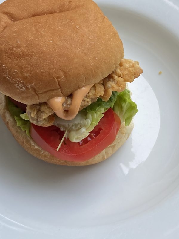 fried chicken sandwich.